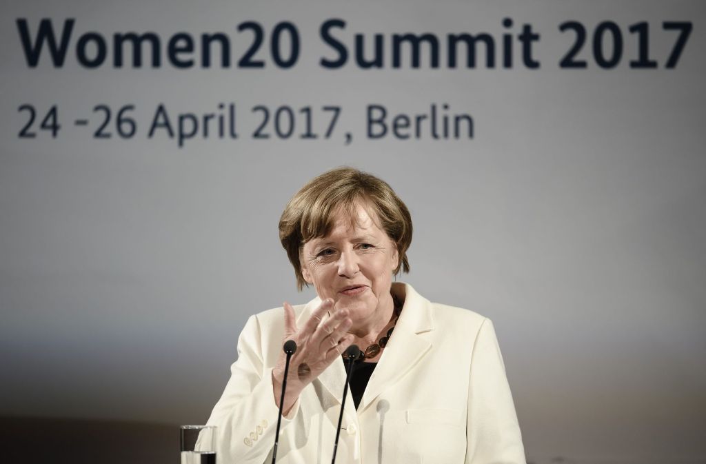 Bundeskanzlerin Angela Merkel auf dem W20-Gipfel in Berlin. Foto: Getty Images Europe