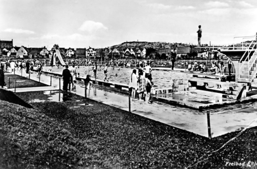 Das Freibad in Eltingen war für die damalige Zeit ganz schön groß.