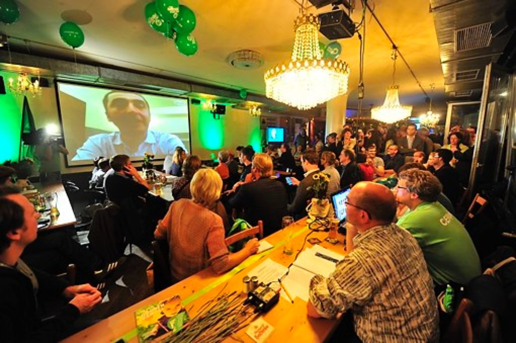 Bundestagswahl 2013 in Stuttgart: Wahlparty der Grünen im Schlesinger