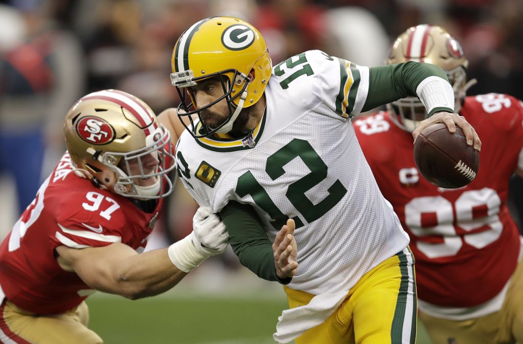 Packers-Superstar Aaron Rodgers konnte der Begegnung seinen Stempel nicht wie gewünscht aufdrücken.
