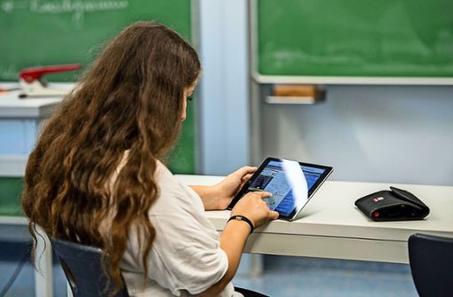 Die Schüler der Sindelfinger Gottlieb-Daimler-Schule sind daran gewöhnt,  online zu arbeiten. Foto: dpa/Wolfram Kastl