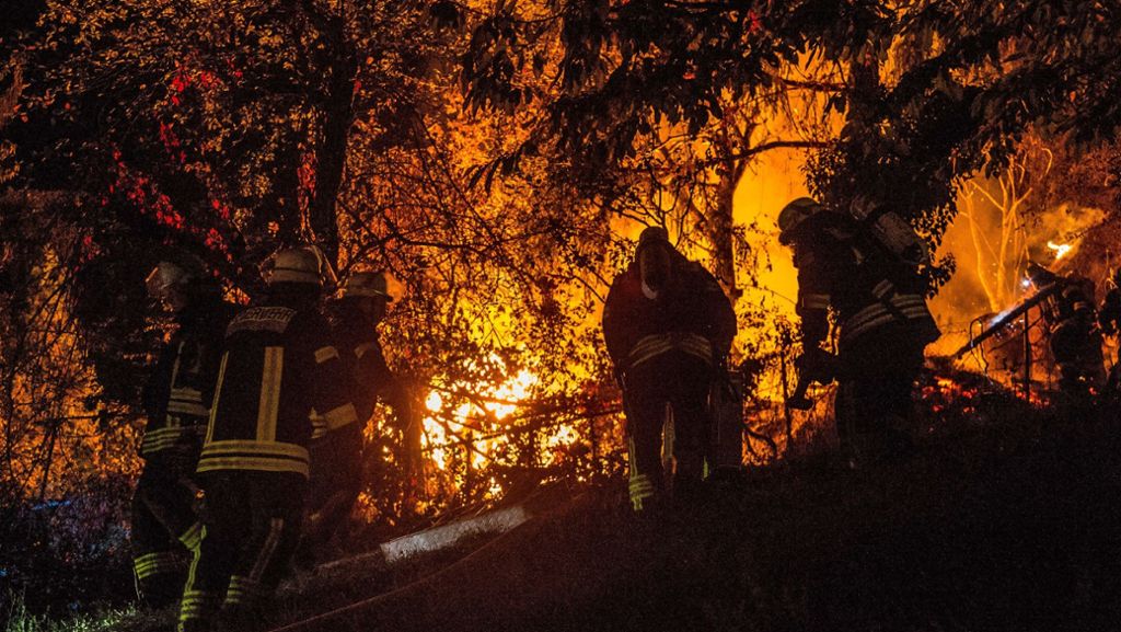 Plochingen: Gartenhütte brennt lichterloh