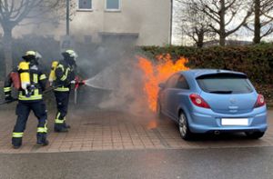 Geparkter Opel steht in Flammen