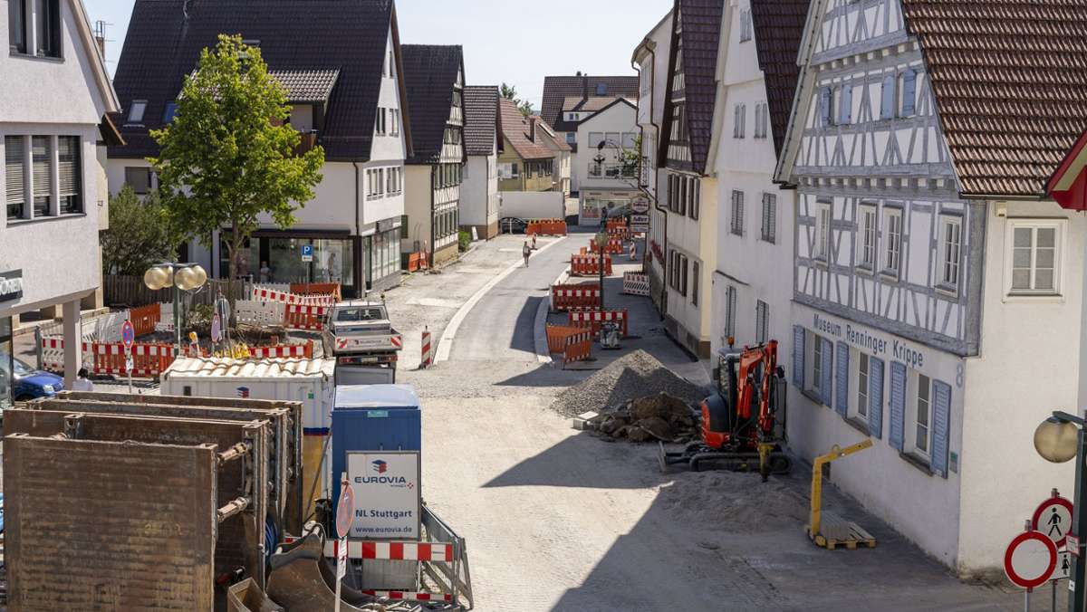 Hauptstraße in Renningen: Schmalere Straße, mehr Platz für Gehwege
