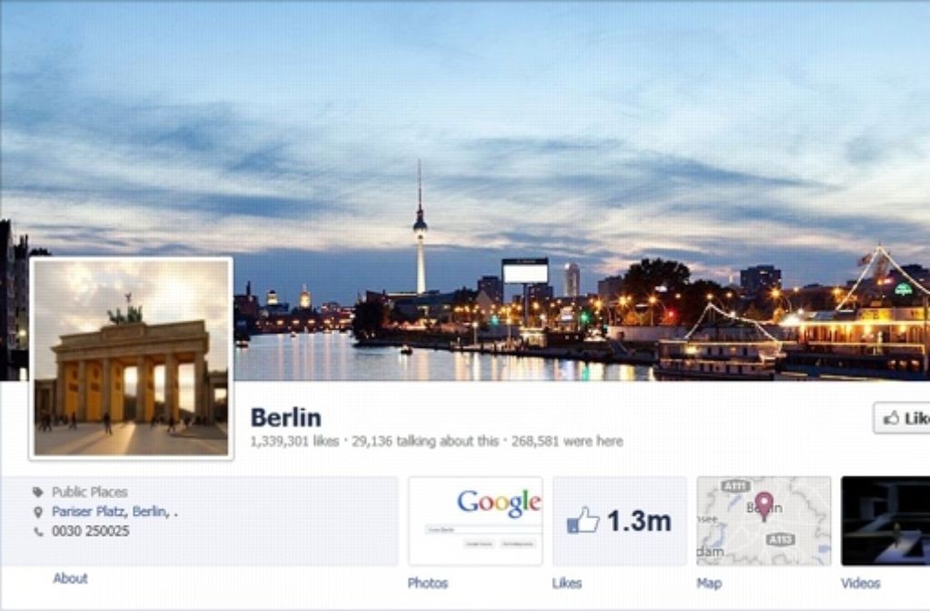 ... die Seite der deutschen Hauptstadt hat beeindruckende 1,3 Millionen Anhänger.