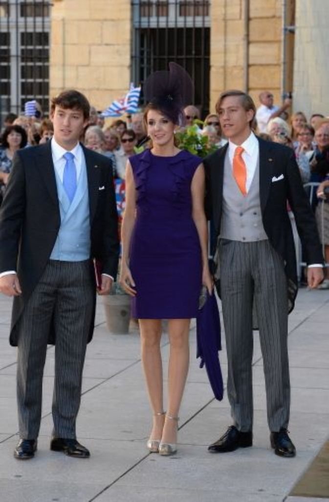 Von links: Prinz Sebastien von Luxemburg, Prinzessin Tessy von Luxemburg und Prinz Louis von Luxemburg