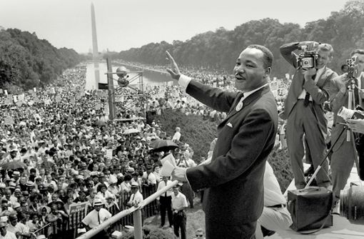 Die Ermordung von Martin Luther King (hier im Jahr 1963)  hat in den USA  1968 schwere Unruhen ausgelöst, die mit den heutigen vergleichbar sind. Foto: dpa