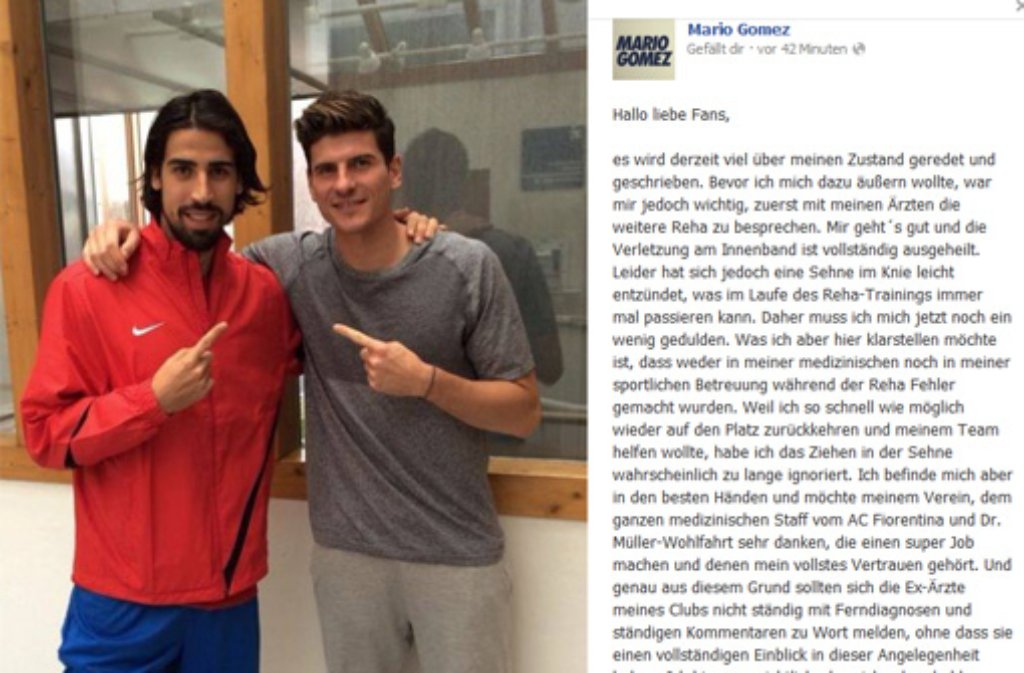 Die Stimmung könnte schlechter sein bei den beiden verletzten Ex-Spielern des VfB Stuttgart: Sami Khedira (links) und Mario Gomez.