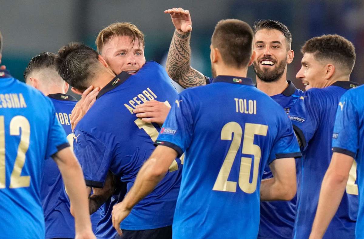 3:0 gegen die Schweiz bei der EM 2021 – die Italiener sind glücklich.