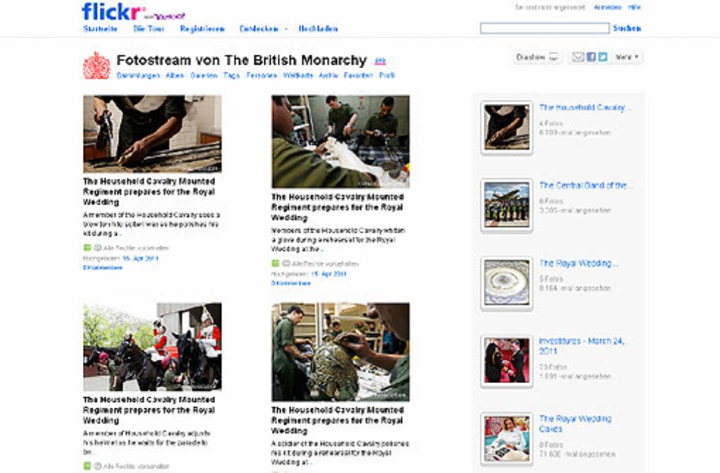 ... bei Flickr gibts neueste Infos: Unter dem Flickr-Stichwort "rw2011" sind zahlreiche Fotos von und mit Prinz William und Kate Middleton gesammelt. Und das britische Königshaus legt ...