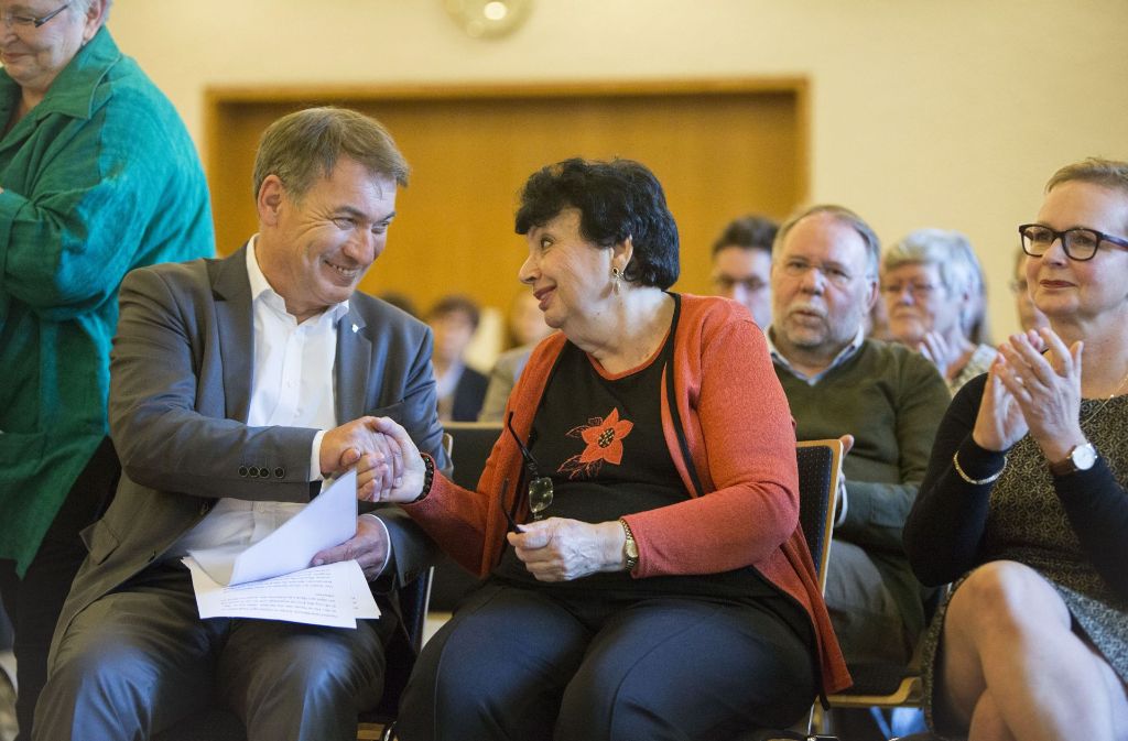 Der Göppinger Oberbürgermeister Guido Till dankte Auerbacher für ihren Besuch.