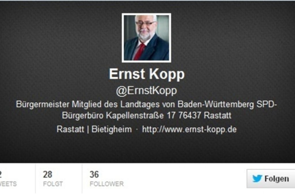 Ernst Kopp, SPD, Landtagsabgeordneter für den Wahlkreis Rastatt, Twitter @ErnstKopp.