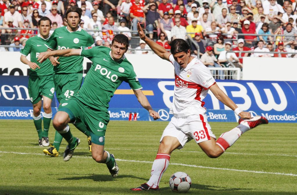 Großer Tag für Mario Gomez am 9. Mai 2009. Beim 4:1 gegen den VfL Wolfsburg trifft der VfB-Stürmer viermal.
