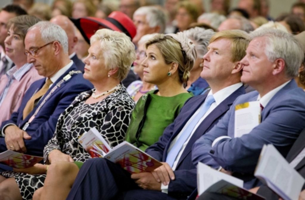 14. September 2014: Das niederländische Königspaar Willem-Alexander und Máxima auf Besuch in Nijkerk.