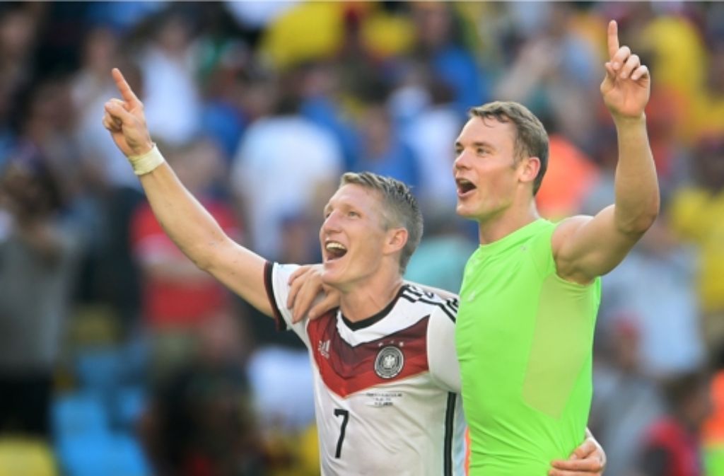 Grund zur Freude: Bastian Schweinsteiger steht zum dritten Mal in seiner Karriere mit der deutschen Nationalmannschaft im Halbfinale einer Fußball-Weltmeisterschaft.