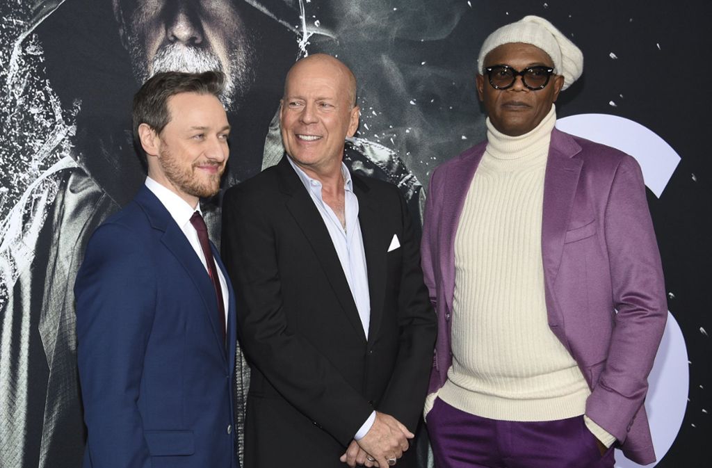 James McAvoy, Bruce Willis und Samuel L. Jackson treffen in „Glass“ erstmals aufeinander.
