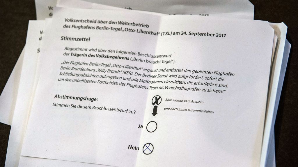 Volksentscheid in Berlin: Deutliche Mehrheit für Weiterbetrieb von Flughafen Tegel
