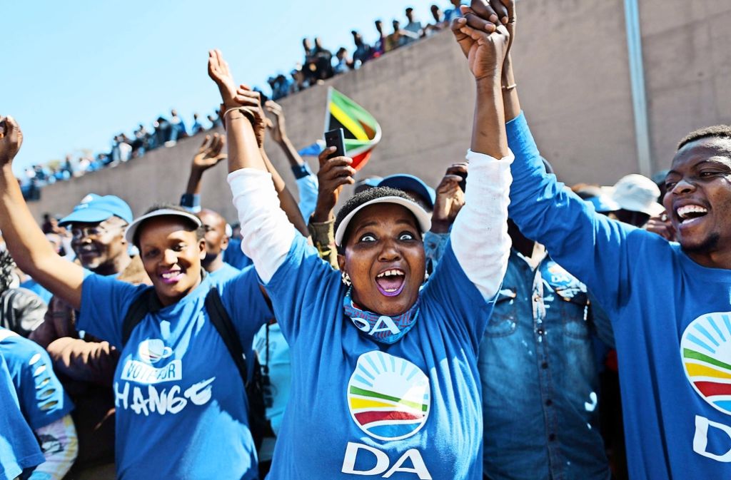 Anhänger der Partei Demokratische Allianz in Pretoria. Foto:  