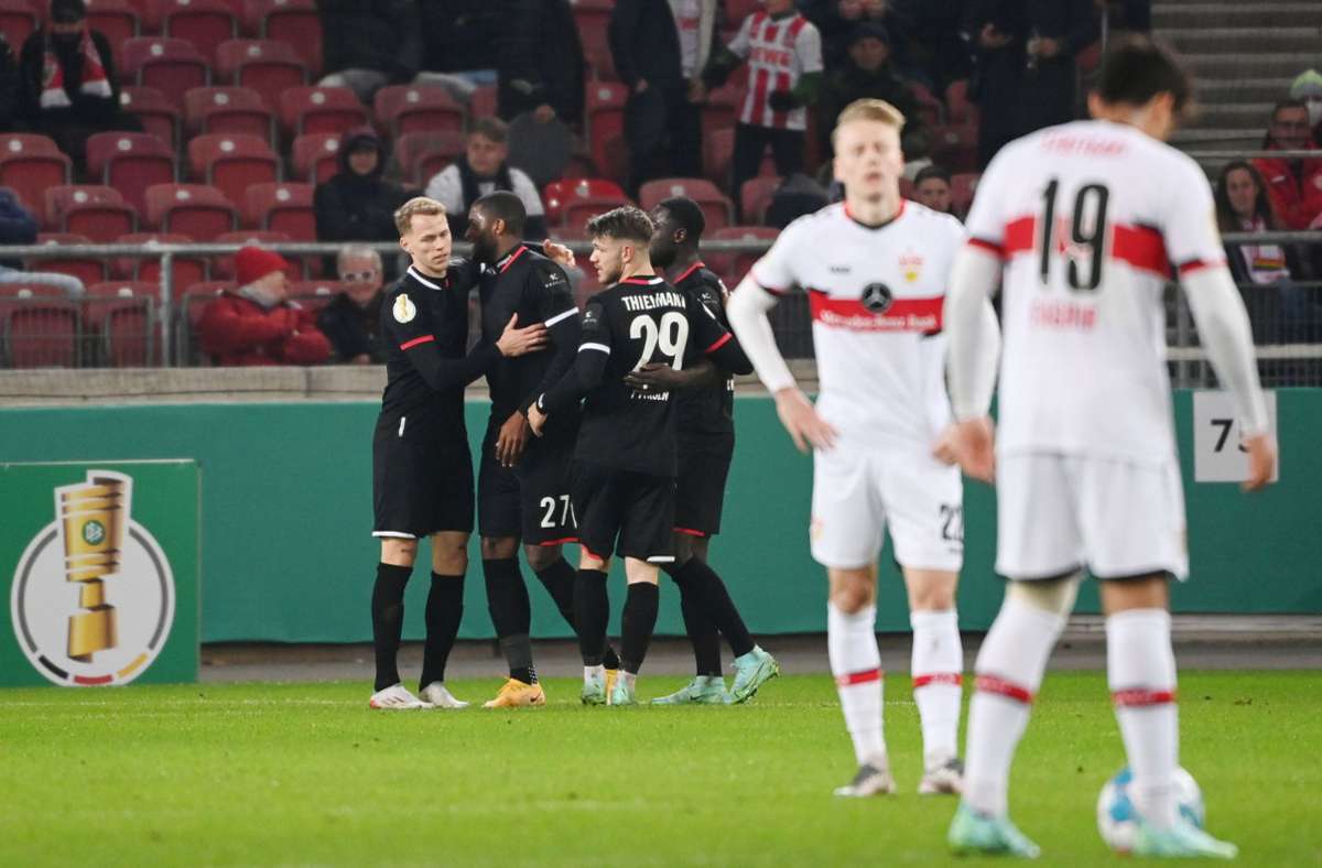 Ernüchterung beim VfB Stuttgart, Freude bei den Kölnern. Foto: dpa/Marijan Murat