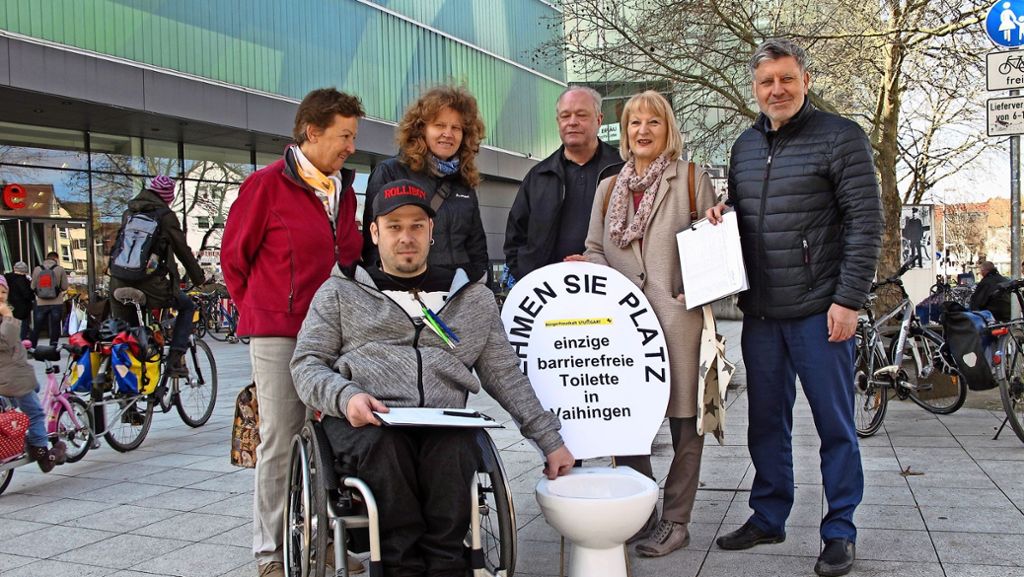 Aktion in Stuttgart-Vaihingen: Das einzige barrierefreie  WC steht nur wenige Stunden
