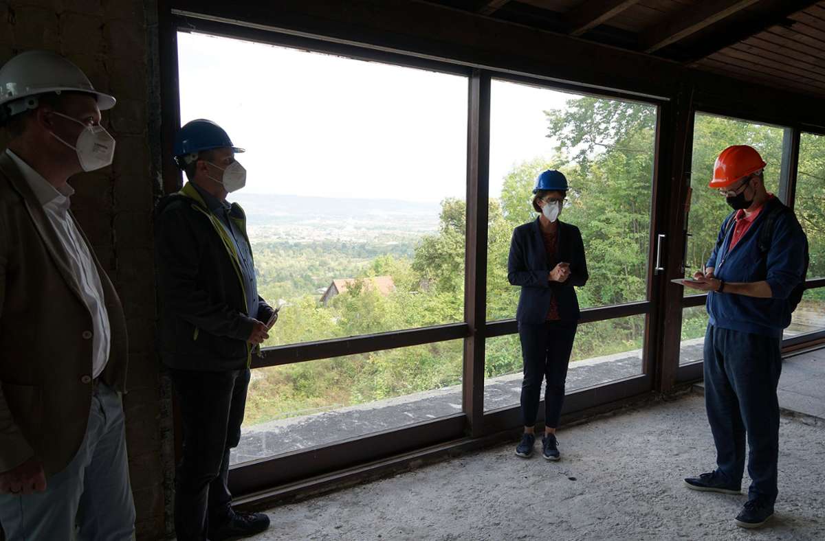 Baustellenbesichtigung im September 2021 mit Oberbürgermeisterin Gabriele Zull