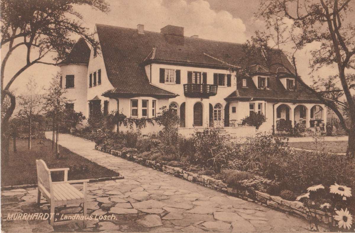 Zu den eindrucksvollsten Villen in Murrhardt gehört sicher das „Haus Losch“ in der Römerstraße am Riesberg. Bei seiner Erbauung um 1926 stand es noch am damaligen Stadtrand.