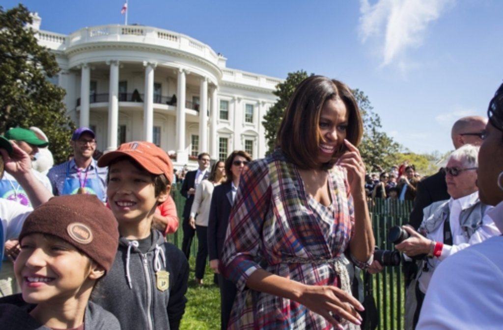 First Lady Michelle Obama hat Spaß beim "Easter Egg Roll".