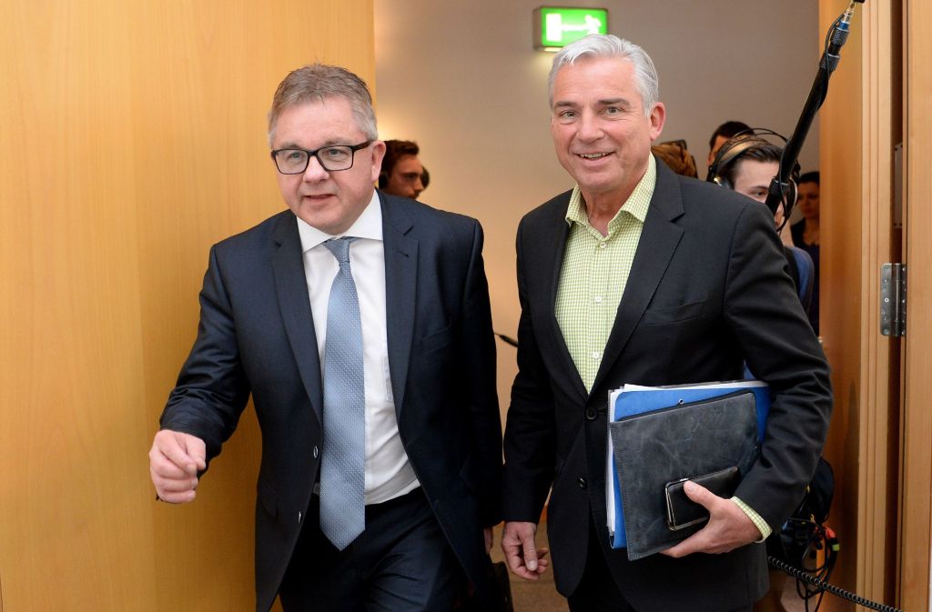 Schulterschluss beim Thema DNA-Analyse:  CDU-Minister Guido Wolf (links), Thomas Strobl Foto: dpa