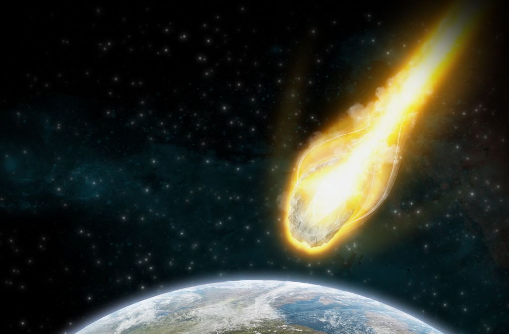 Die Computeranimation zeigt einen Asteroiden, der auf die Erde zurast. Die europäische Weltraumorganisation ESA will angesichts potenzieller Gefahren aus dem Weltall ihre Warnsysteme ausbauen, um wichtige Daten über die Bewegungen von erdnahen Objekten in unserem Sonnensystem liefern zu können.
