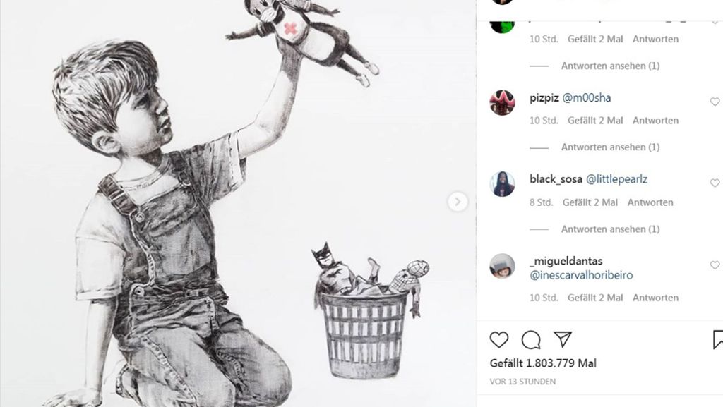 Neues vom Streetart-Meister: Banksy huldigt Krankenschwestern