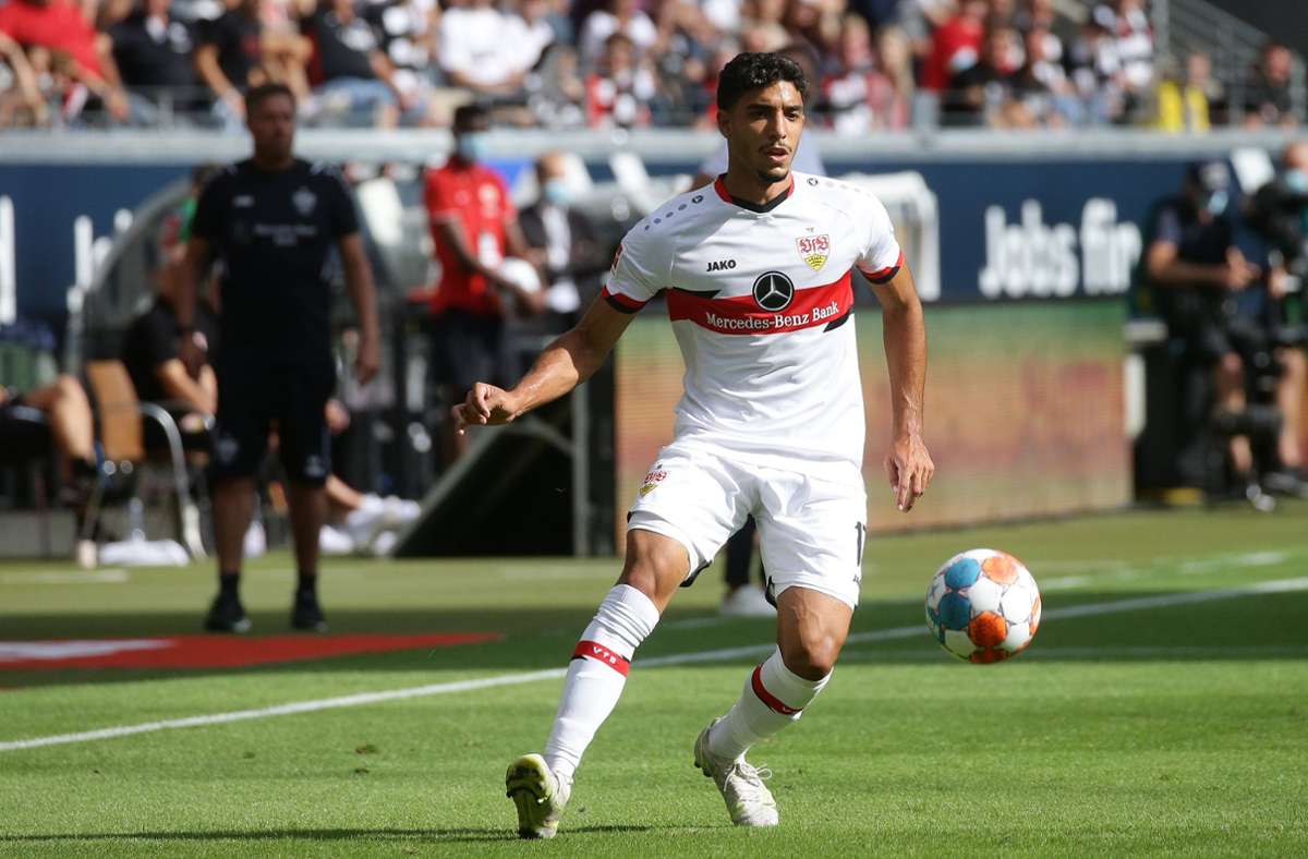 Omar Marmoush stürmt neuerdings für den VfB. Der VfL Wolfsburg hat ihn für die laufende Saison verliehen.