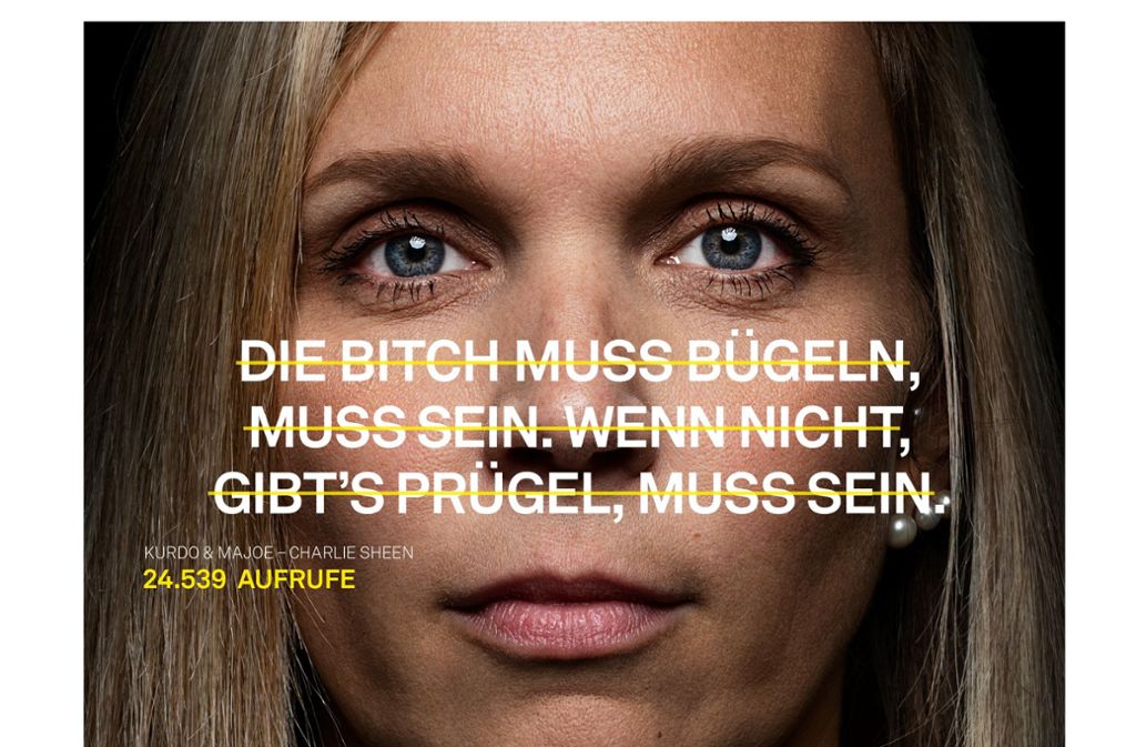 Für das Projekt #unhatewomen hat der Fotograf Darius Ramazani eindrückliche Porträts von Frauen gemacht, die mit Zitaten aus deutschen Raptexten versehen wurden. In unserer Bildergalerie sehen Sie weitere krasse Beispiele.
