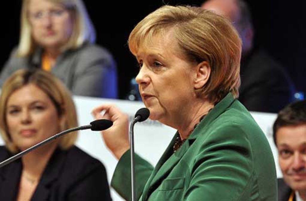 Angela Merkel verteidigte Stuttgart 21 vor der rheinland-pfälzischen CDU.