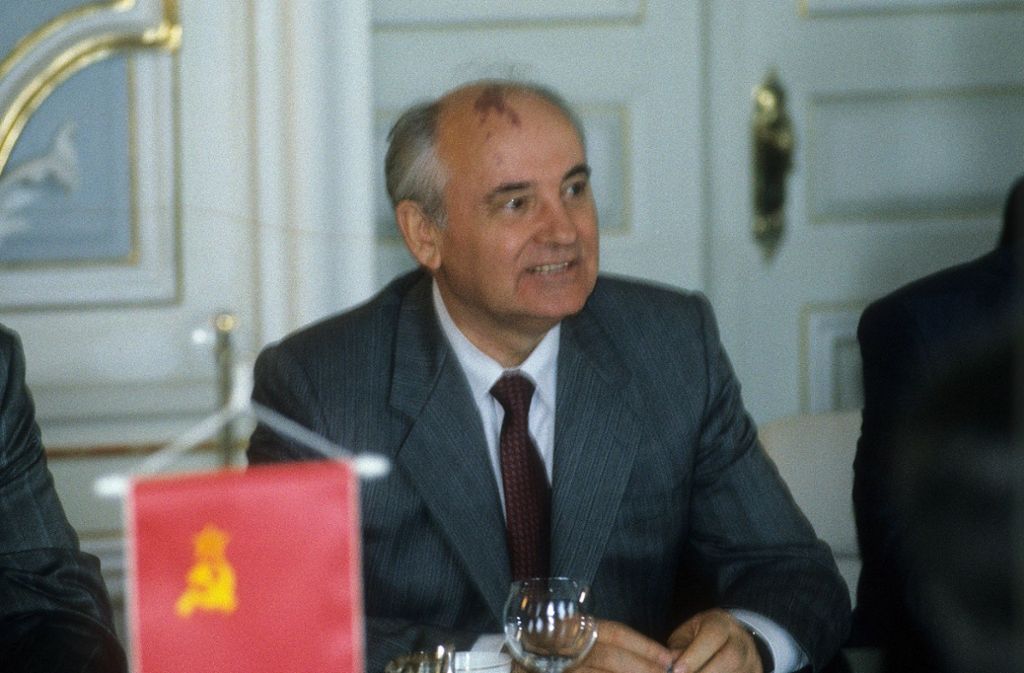 Michail Gorbatschow anlässlich des Staatsbesuches in Stuttgart.