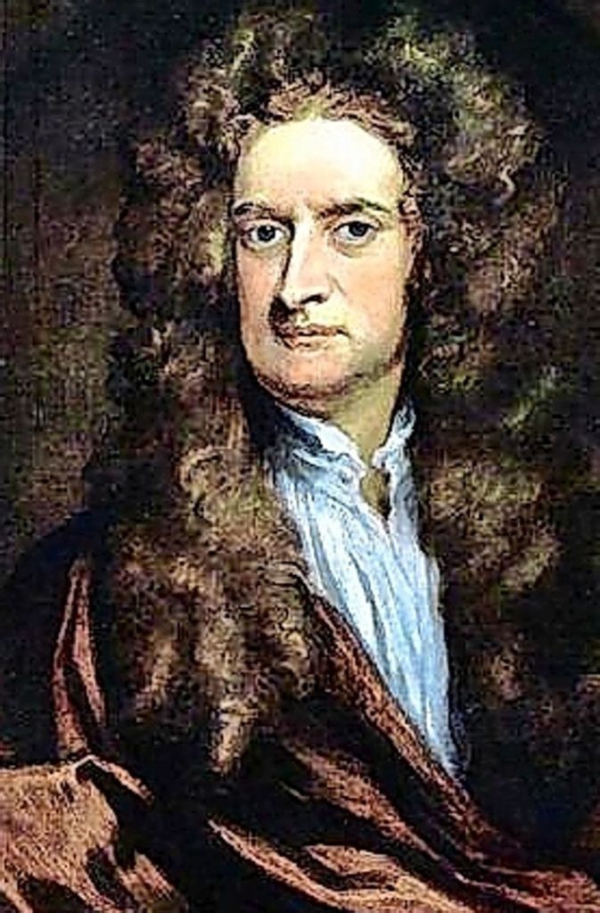 Für den Physiker und Mathematiker Isaac Newton (1643-1727) steht fest, dass Zeit und Raum „Behälter“ für Ereignisse sind, die ebenso real sind wie die darin beförderten Objekte. „Zeit ist, und sie tickt gleichmäßig von Moment zu Moment.“