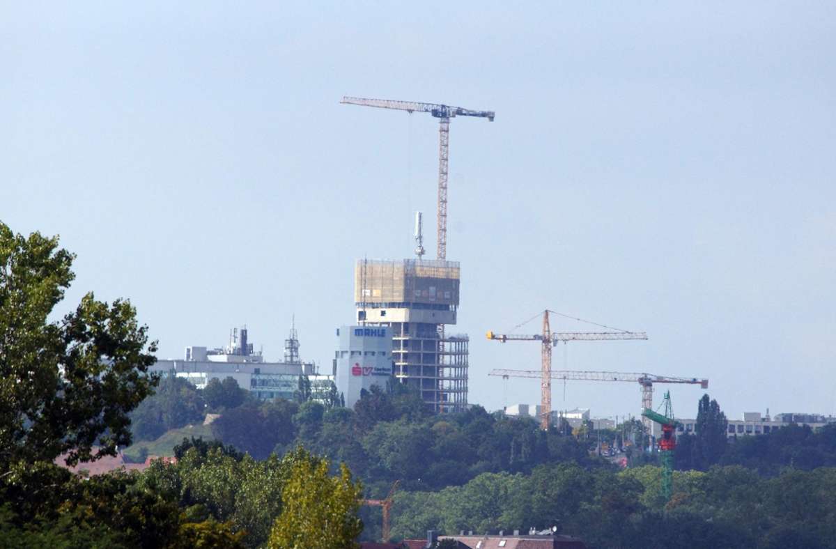 Nach der Fertigstellung wird das Gebäude das höchste Stuttgarts sein.