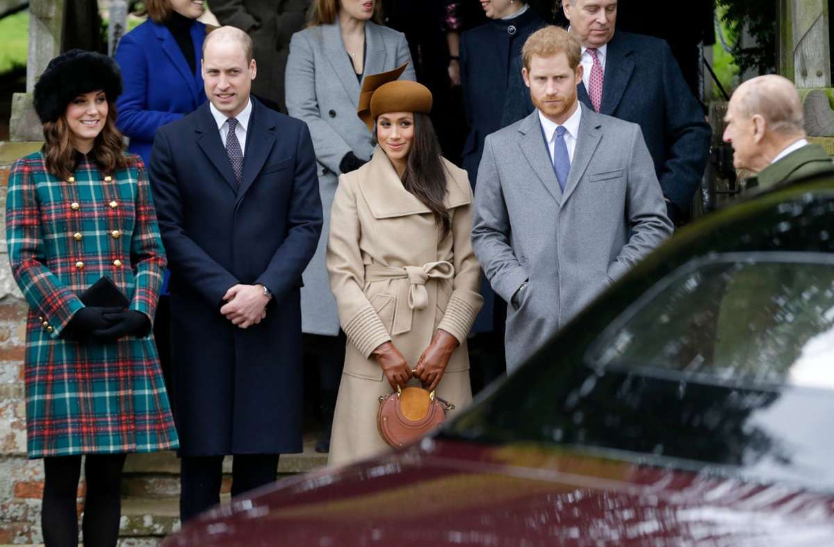 Herzogin Kate, Prinz William, Meghan Markle und Prinz Harry (von links)