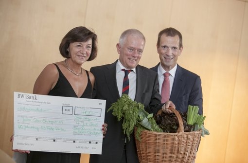 Fritz Kuhn mit seiner Ehefrau Waltraud Ulshöfer und CDU-Fraktionschef Alexander Kotz. Foto: Lichtgut/Leif Piechowski