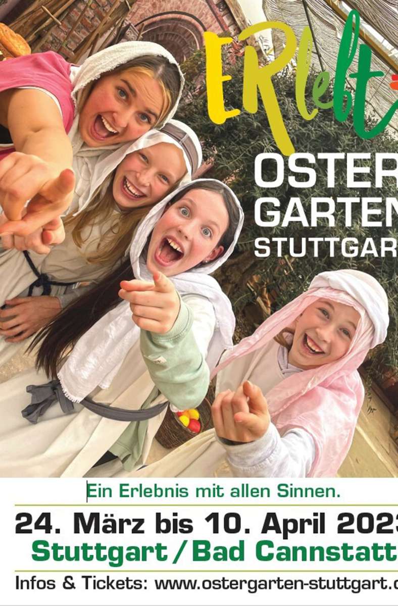 Diese Plakate weisen den Weg zum Stuttgarter Ostergarten im Stadtteil Sommerrain.
