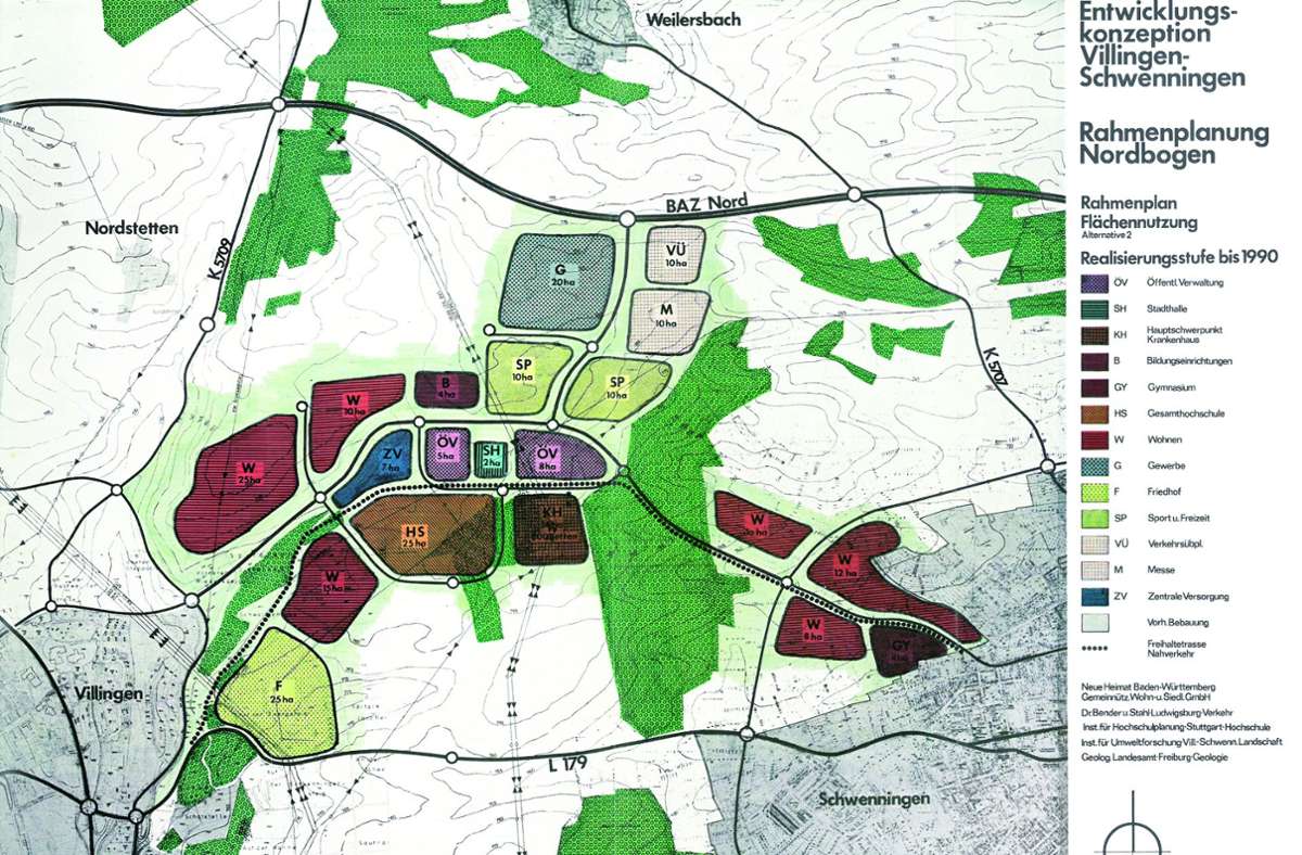 Die Karte zeigt die großen Pläne der Stadt für ihren zentralen Bereich.