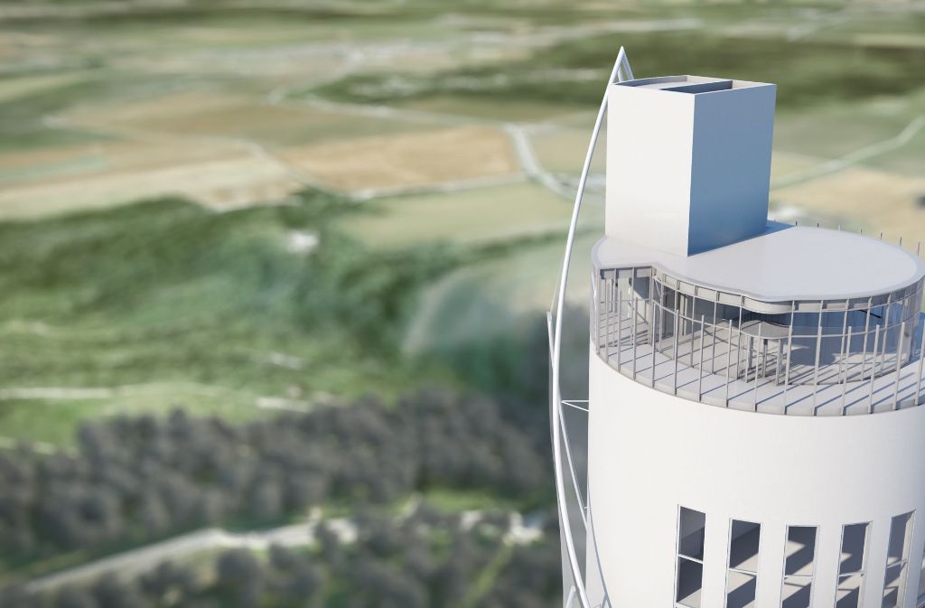 Die Aussichtsplattform, die die höchstgelegene in Deutschland sein wird, ist mit großen Panoramafenstern ausgestattet.