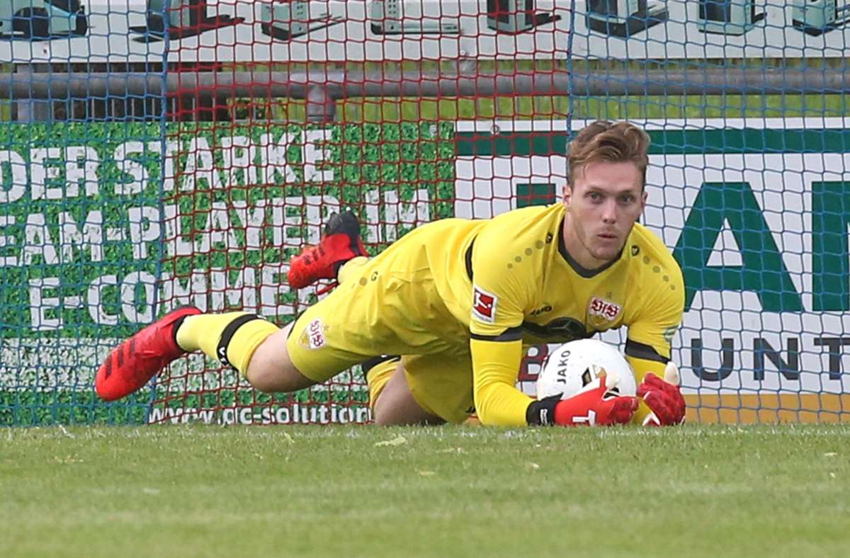 VfB-Neuzugang Florian Müller stand im Tor.