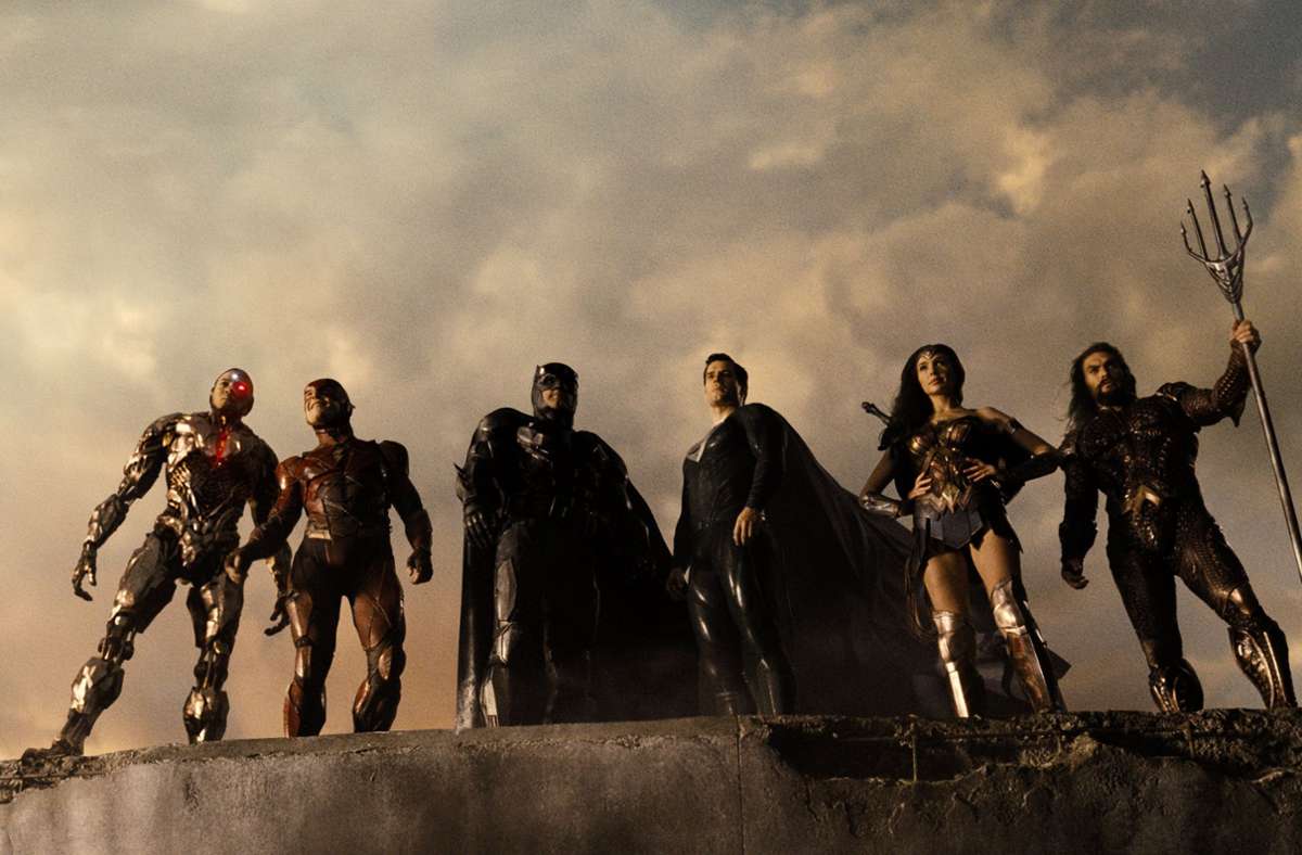„Zach Snyder’s Justice League“: Ray Fisher als Cyborg, Ezra Miller als The Flash, Ben Affleck als Batman, Henry Cavill als Superman, Gale Gadot als Wonder Woman, Jason Momoa als Aquaman (von links)