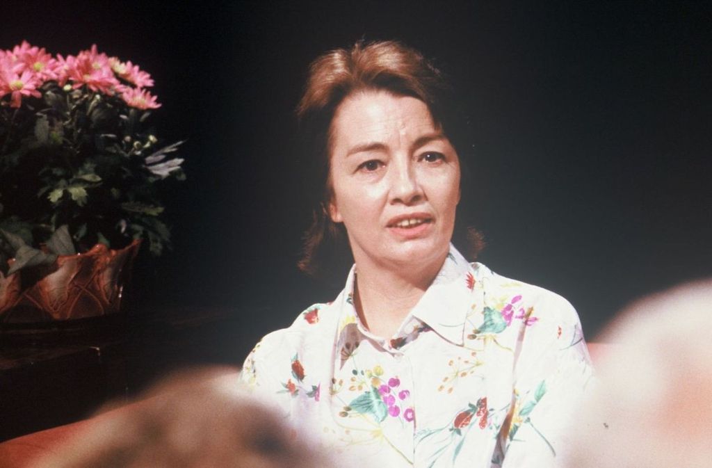 Christine Keeler während eines Fernsehauftritts im Jahr 1988.