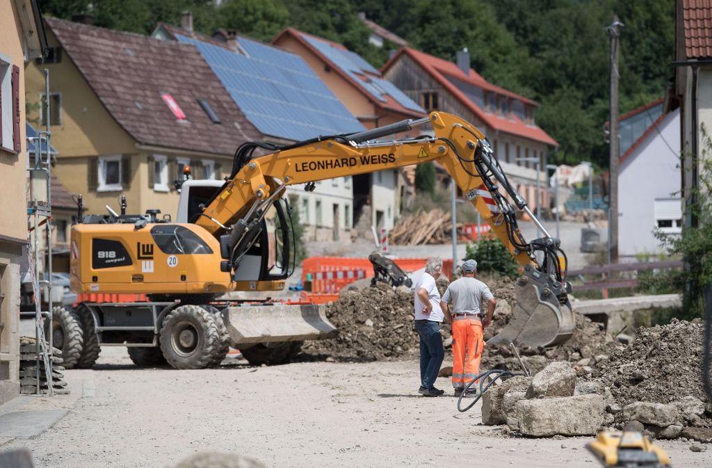In Braunsbach werden zurzeit die Straßen saniert. Foto: dpa