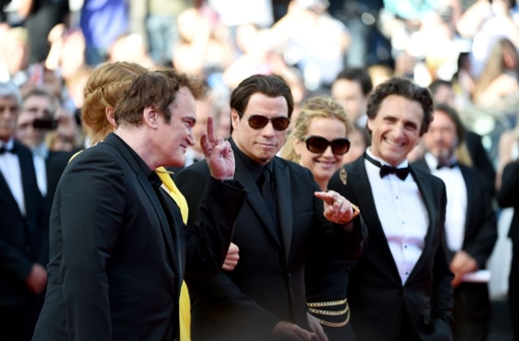 Von links: Quentin Tarantino, Uma Thurman, John Travolta, Kelly Preston und Lawrence Bender