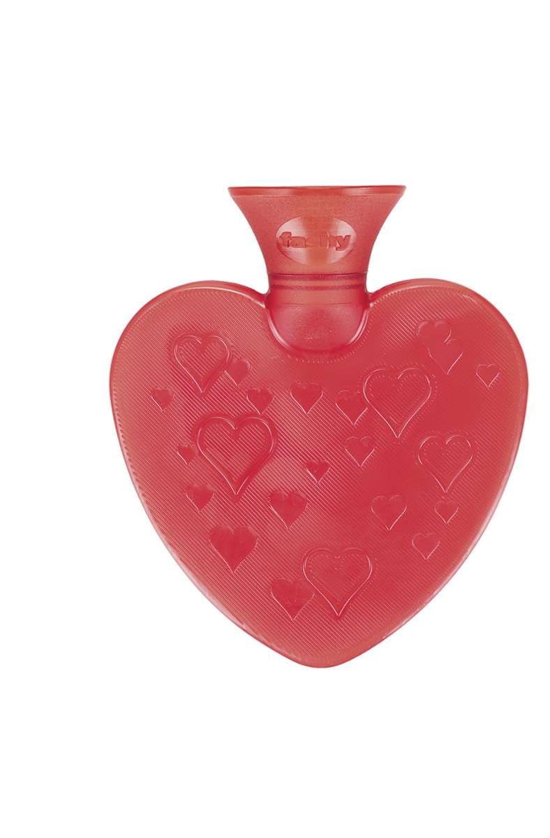 Beliebt unter Liebenden: eine Wärmflasche in Herzform