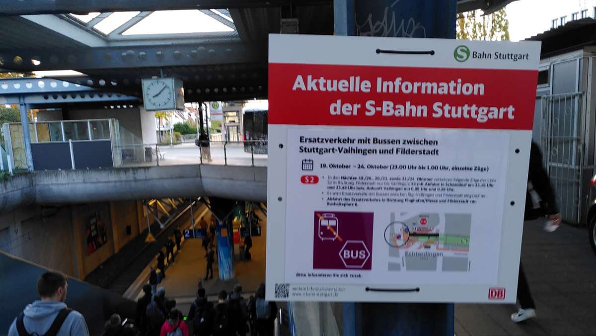 S-Bahn Region Stuttgart: Verzögerungen und Ausfälle der S 2 ab Vaihingen