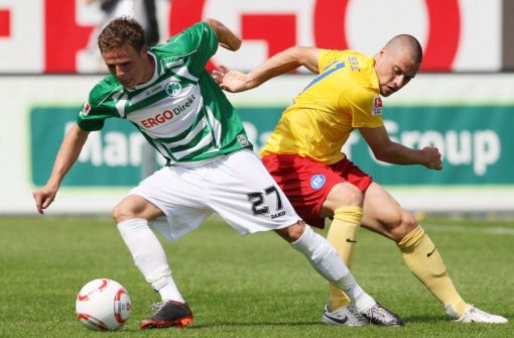 Hoffnungsträger aus der Zweiten Liga: Nicolai Müller (links) von Greuther Fürth hats in die Bundesliga gepackt - er spielt künftig für den Tuchelschen Talentschuppen Mainz 05.