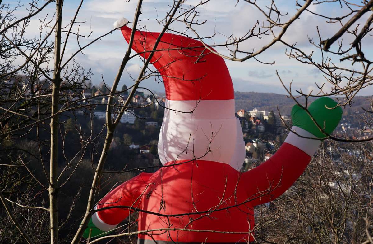 Der Weihnachtsmann hat Stuttgart im Blick.